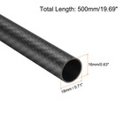 2pcs Carbon Fiber Tubes 16x18x500mm Matte Surface 3k Roll Wrapped For Airplane