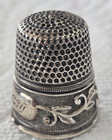 Antique Waite Thresher Sterling Silver Art Nouveau Thimble Star Mark Sz 11