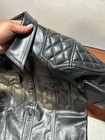 Men s Real Cowhide Leather Biker Shirt Police Style Quilted Design Vintage Look