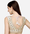 Vihu Fashion Women s Silk Embroidery Sequins Zari Work Readymade Saree Blouse