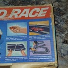 Eldon Handicap Road Race Slot Car Set W  Track  2 Cars Red   White  Box 1960s