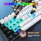60  Wired Mechanical Gaming Keyboard  Ice Blue Led Backlit 61 Keys Mini Wired Of