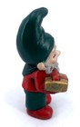 Elf Figurine Holding Present Christmas Ceramic Gnome 4 75  Vintage
