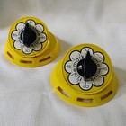 Pair Vintage Yellow Mark Time Daisy 1 Hour Retro Kitchen Timer  read Description