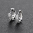 Men   s Hip Hop Zircon Hoop Earrings     Iced Silvery Cz Hoops     Sleek Luxury Street