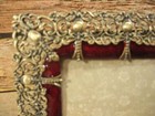 Enamel Metal Photo Picture Frame 4 X 4 Baroque Victorian Romantic Red Art Deco