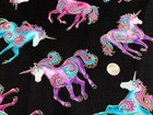 Fabric Unicorns Mardi Gras Allover Metallic Cotton Bernartex 1 4 Yard 0391m-12