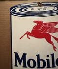 Vintage Mobil Motor Oil Can Porcelain Sign Gas Station Mobiloil Peggy Socony
