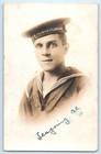 Rppc Wwi Uss Pennsylvania Sailor Battleship Navy Real Photo Postcard