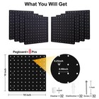 Peg Board Wall Organizer Panels - 8pcs Black Abs Pegboard Wall Mount For Home   