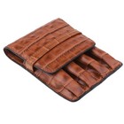 Pencil Bag Simple Leather Pen Case Holder Stationery Business Gift For 4 Pens