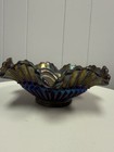 Antique Amethyst Carnival Glass Ruffled Bowl 8    Iridescent Early 1900s Unmarked