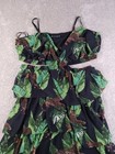 Fashion To Figure Size 4 Womens Dress Green Black Floral Sleeveless Polyester