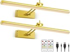  2 Pack Gold Picture Light Battery Operated 16 Inch Gold-6 Color Temperatures