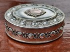 800 Silver German Trinket Box With Faceted Accents And Gilded Cartouche