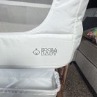 Baby Bassinet Folding Portable Crib W storage Basket Travel Bag White gold