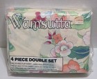 Vintage Wamsutta Wildflower Ming Double full 4 Piece Sheet Set Complete Nip