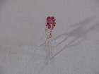 Vtg Hand Blown Clear Glass Unicorn W red Horn mane tail Figurine  Unmarked