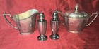 Wallace Silver Plate Art Deco Creamer Sugar Salt And Pepper 4 Pc  Set Vintage 