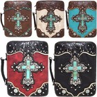 Western Style Scripture Bible Cover Books Case Cross Extra Strap Messenger Bag 