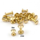 Solid Brass 8mm 10mm Wide Chicago Screws Studs Leather Craft Rivets Binding Book