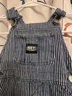 Key Blue white Striped Denim Cotton Bib Overalls Conductor  24m 