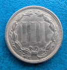 1867 Usa Liberty Head Nickel Three Cent Coin - United States 3 Cents  Scraped L2