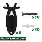 5pcs European Mount Skull Wall Hanger Hook Deer Antelope Antler Mount Bracket Us