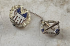 Vintage Daughter s Of America 10k Gold Enamel 2 Piece Pin D Of A
