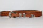 Vtg Mexican Ranger Buckle 4-piece Set  Fits 3 4  Strap - See Description