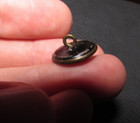 Antique Victorian Stamped Brass Figural Raised Dog Head Collar Button Shank