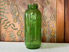 Vintage Mid-century Green Glass Water Bottle  40 Oz 