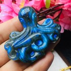 Natural Labradorite Hand Carved Octopus Quartz Crystal Reiki Healing Gift 1pcs