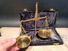 Antique Vintage Style Brass Balance Scales W Box