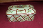 Old Victorian Jewelry Box Vanity Trinket Keepsake Dresser Antique Glass Vintage