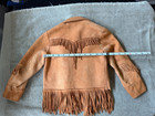 Vintage Kids Leather Fringe Western Cowboy Jacket 