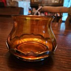 Vintage Krome Kraft Amber Sugar Bowl Without Lid Farber Bros    Great Condition 