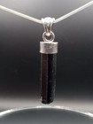 Tourmaline Crystal Pendant Oxidized Sterling Silver Talisman Indicolite Elbaite 