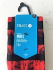 Nwt Stance Fusion Moto 755 Socks - Winger - Red - Size Large  9-12 