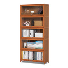 32  Bamboo Flip-up  acrylic Doors  5-tier Book Storage Cabinet Home Display Case
