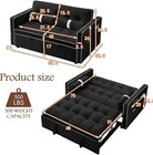 3 In 1 Convertible Sleeper Sofa Bed 55  Velvet Loveseat Pull Out Sofa Bed Couch