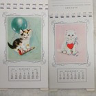 Vtg 1970 Gibson Cats Calendar Kitten Kalendar Illustrated By Marjorie Cooper