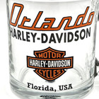 Vintage Harley Davidson Motorcycles Orlando Clear Glass Coffee Mug Florida Cup