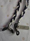 Glassy Braided Woven Eyeglass Cord Retainer For Glasses sunglasses Black white