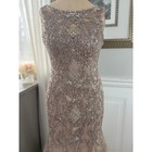 Mgny 71907 Taupe Beaded Mermaid Gown Shawl Mob Formal Dress Size 6
