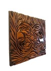 Vintage Wooden Art Plaque Hand Carved  Wall Hanging Wooden Panel S n Nice