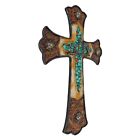 Turquoise Western Decorative Wall Cross Cowboy Kneeling Rustic Floral Concho 