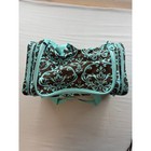 Mommy Embroidered Damask Diaper Bag Teal Brown Duffel Travel Tote