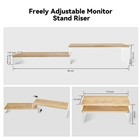 Adjustable Monitor Stand Riser Acrylic Legs 7 67 Inch Wide 2tier Wood Shelf