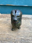 Vintage Original Standing Lion Figural Cast Iron Metal Still Coin Piggy Bank